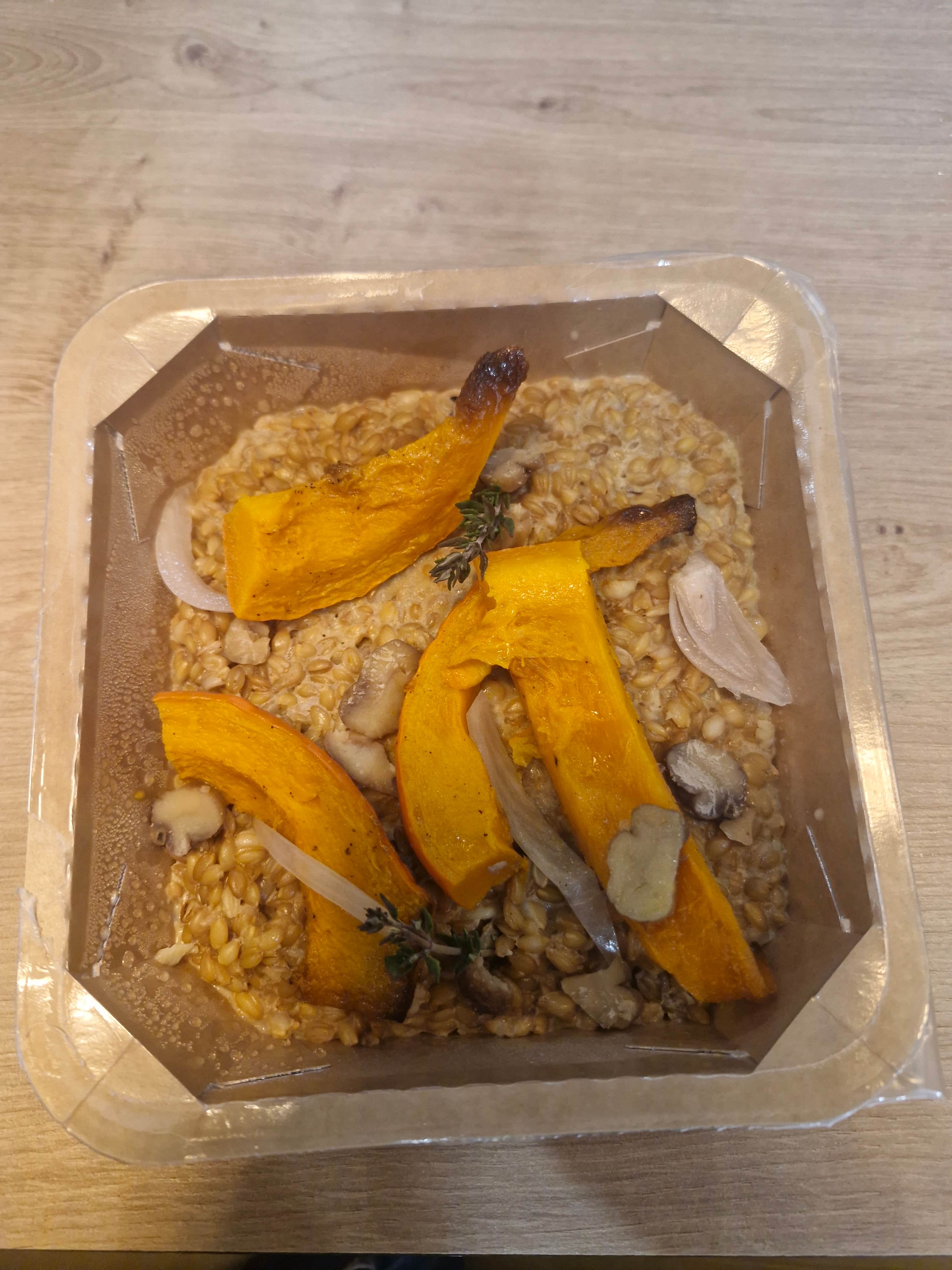 Risotto d’épeautre potimarron rôti et marron grillés