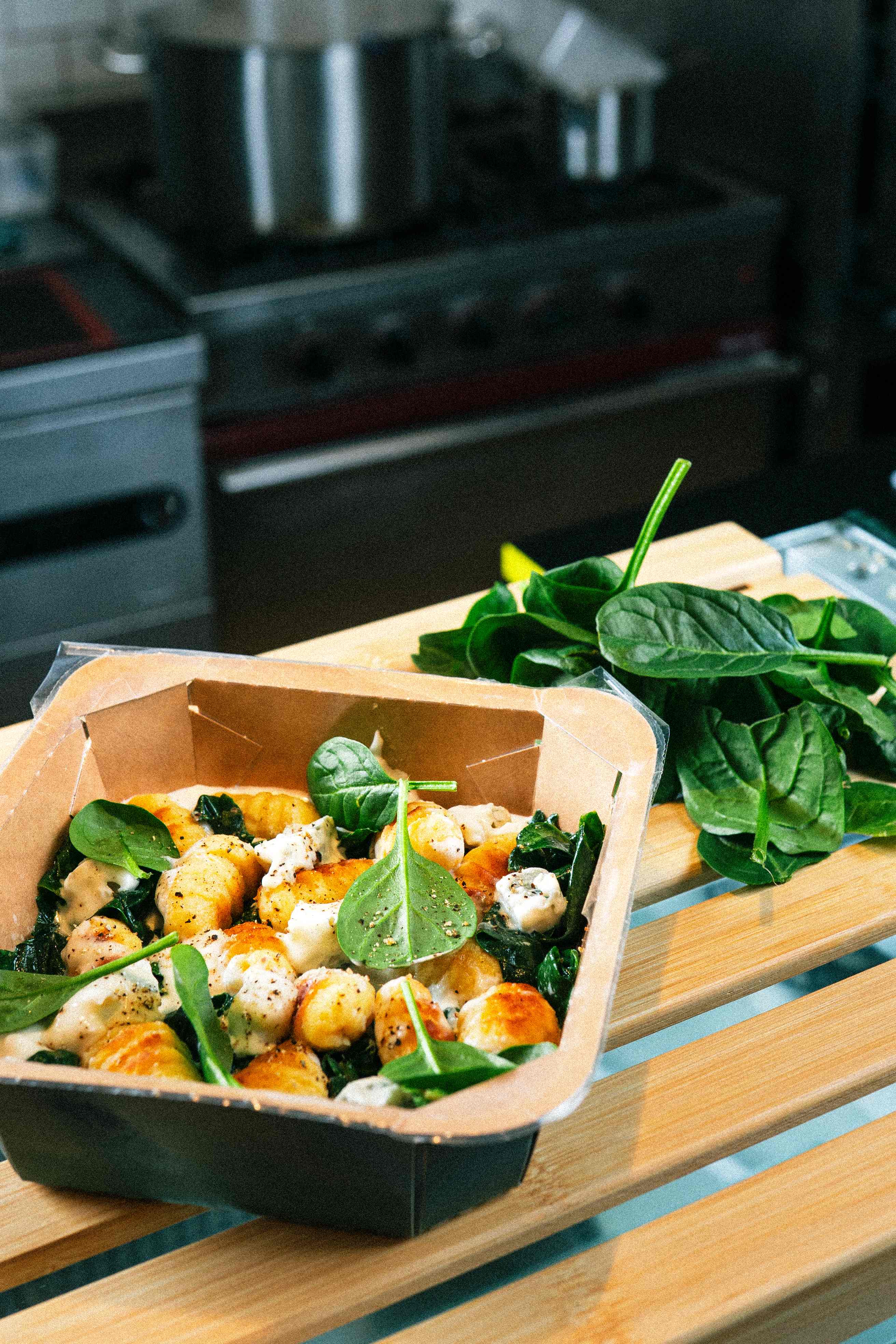 Gnocchis Maison, crème de gorgonzola et épinard