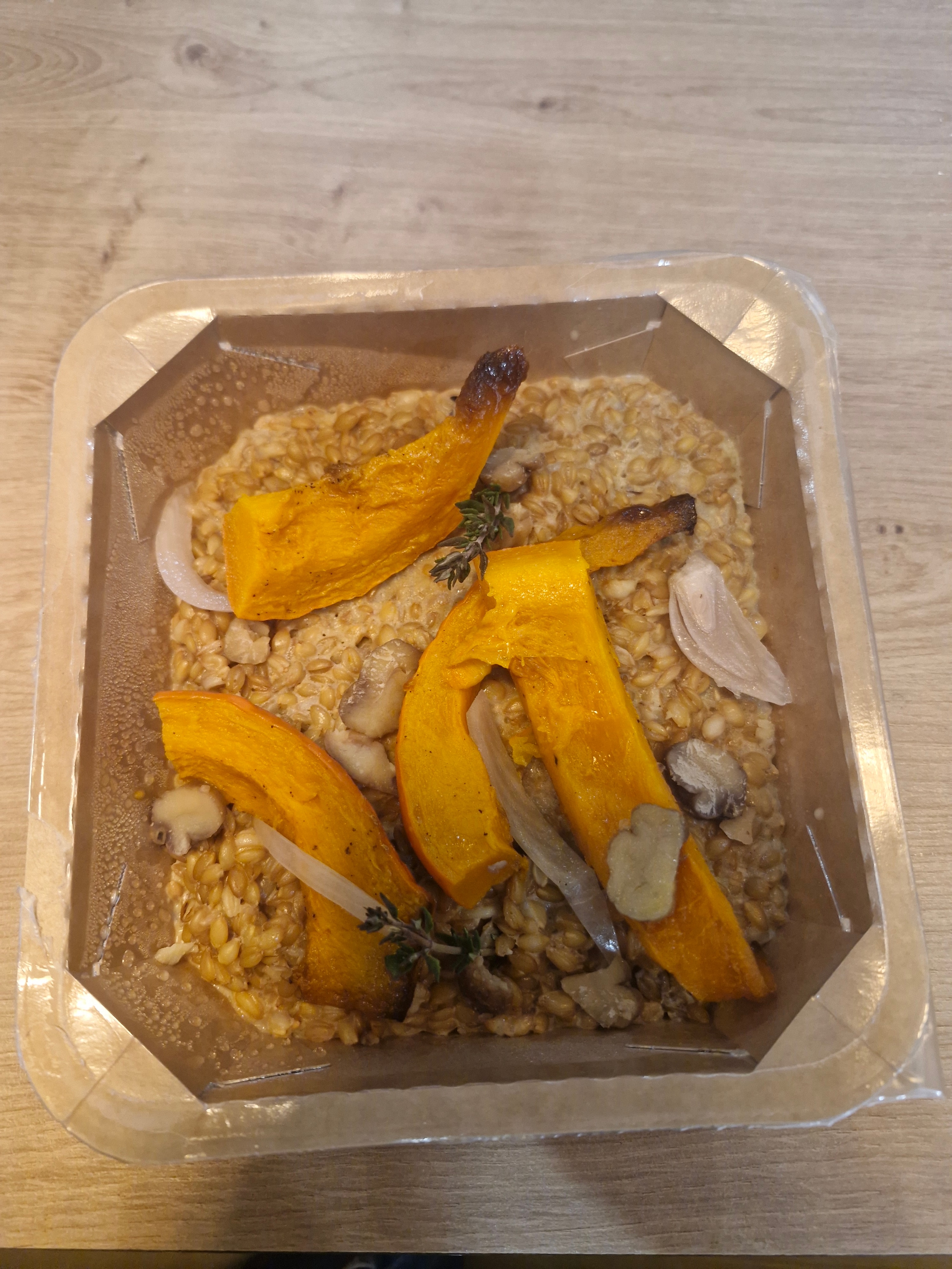 Risotto d’épeautre potimarron rôti et marron grillés